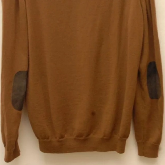 Connolly England Mustard Brown crewneck 100% Merino Wool Sweater 54 Size Large L - Picture 6 of 12